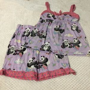 Nick & Nora Floral Panda Pajama Set